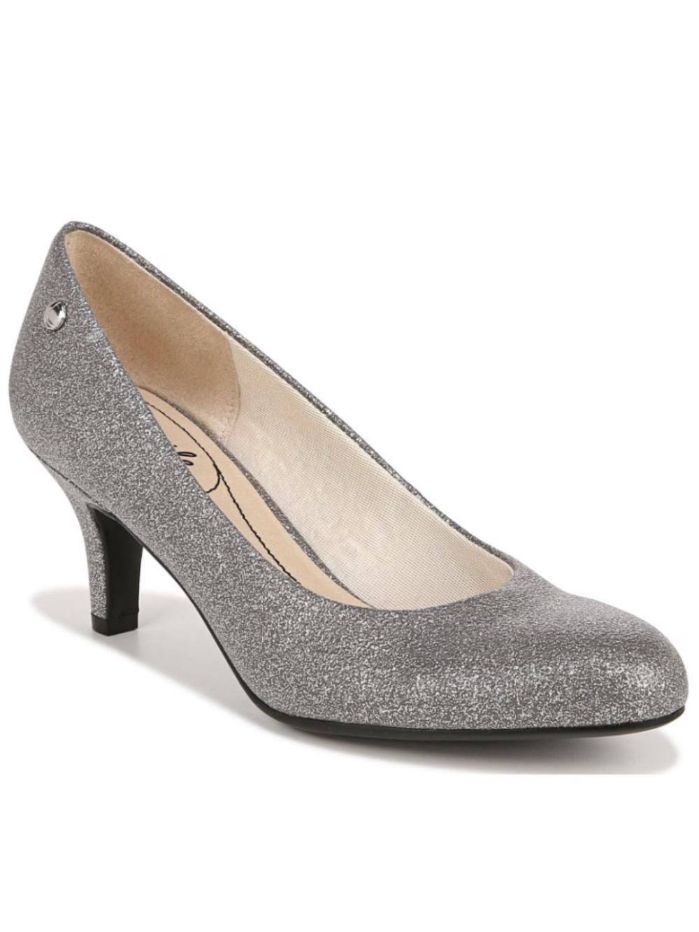 LifeStride Women's Parigi Heel Pumps Round Toe Silver Size 10M